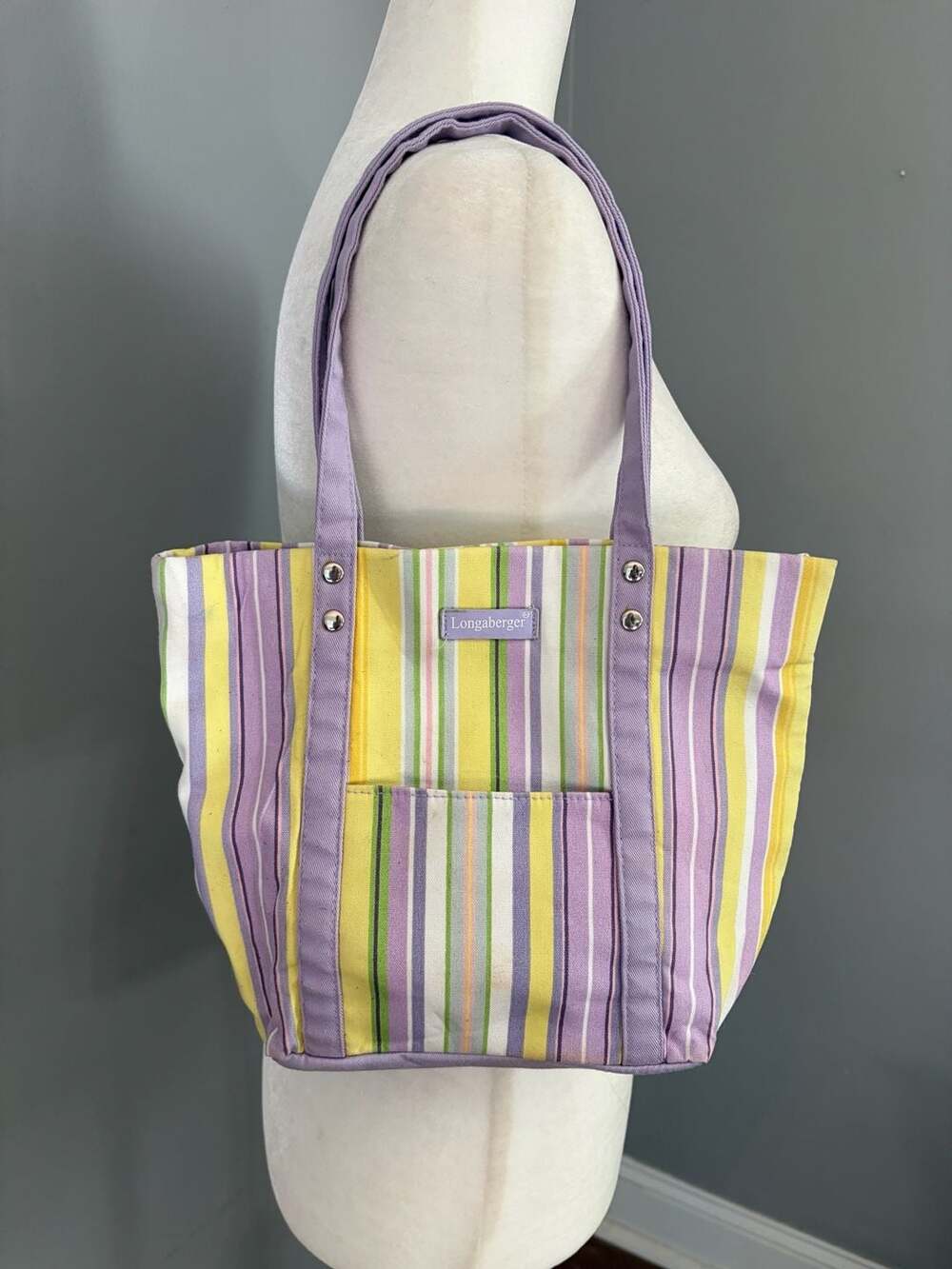 Longaberger Homestead Spring Parade Bow Tote Purse